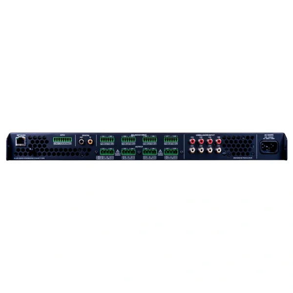 Blaze Audio POWERZONE CONNECT-1008 1x120W (100V) D-osztályú mátrix végfok, 1U-1/2 rack méret, alacsony impedanciás, power sharing, GPIO csatlakozás,