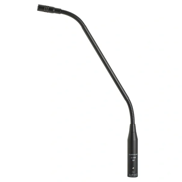 Clockaudio C-33E merev kardioid kondenzátor hattyúnyak mikrofon, Halo LED, 400mm, RF szűrő, fekete