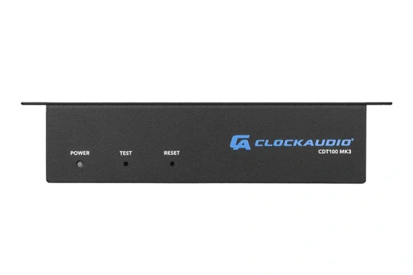 Clockaudio CDT-100 MK3 4-csatornás Dante audió és vezérlő végpont. AES67, RGB vezérlés, fekete.