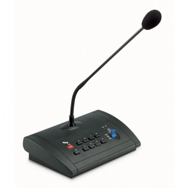 FBT MB-T 8008 mikrofon konzol, hattyúnyakkal. Kapcsoló, 8 zóna és vészjelző gomb