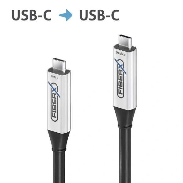 FX-I600-012, USB 3.2 Gen 1 aktív optikai kábel. USB-C csatlakozó az USB-C-csatlakozóhoz. Hibrid változat. 12m FiberX FX-I600-012, USB 3.2 Gen 1 aktív optikai kábel. USB-C csatlakozó az USB-C-csatlakozóhoz. Hibrid változat. 12m