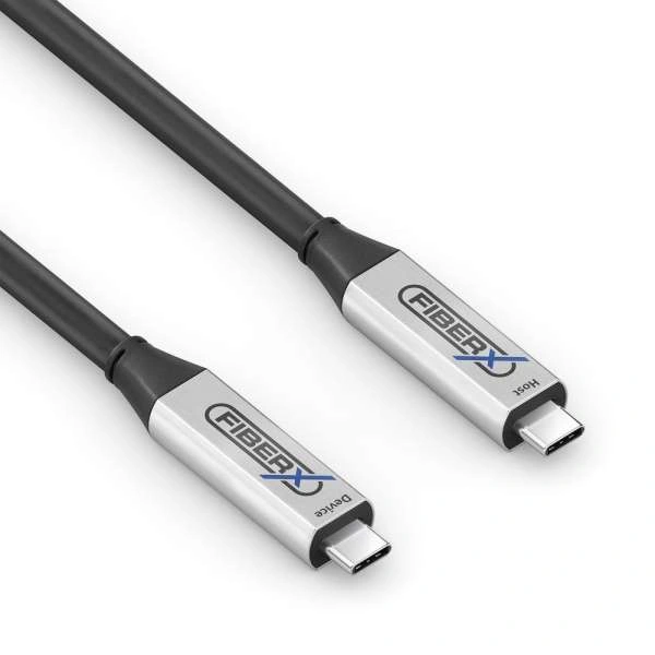 FX-I600-012, USB 3.2 Gen 1 aktív optikai kábel. USB-C csatlakozó az USB-C-csatlakozóhoz. Hibrid változat. 12m FiberX FX-I600-012, USB 3.2 Gen 1 aktív optikai kábel. USB-C csatlakozó az USB-C-csatlakozóhoz. Hibrid változat. 12m
