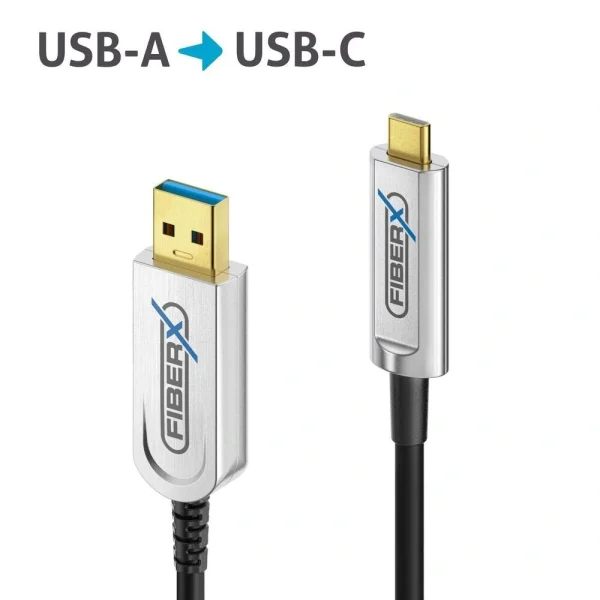 FiberX FX-I630-015 - USB 3.2 Fiber Optic kábel - USB-A USB-C - 15m