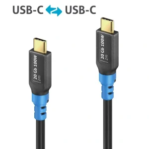 FlexInstall FI-U400-020, USB4 USB-C/ USB-C Kábel, fekete, 2m