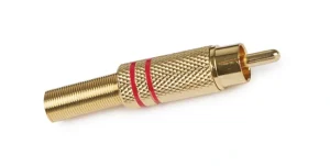 Fonestar 7240G-RO RCA szerelt papa csatlakozó, rugós törésgátló, piros jelölés