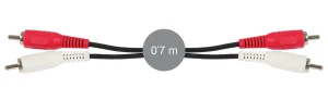 Fonestar AA-203-070, 2 RCA papa to 2RCA papa audio jel kábel, 0.7m