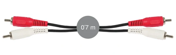 Fonestar AA-203-070, 2 RCA papa to 2RCA papa audio jel kábel, 0.7m