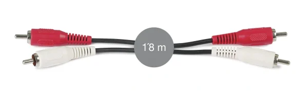 Fonestar AA-203, 2 RCA papa to 2RCA papa audio jel kábel, 1, 8m