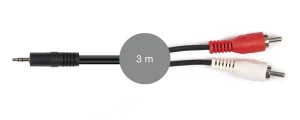 Fonestar AA-727-3, 3, 5mm Streo papa to 2RCA papa audio jel kábel, 3m