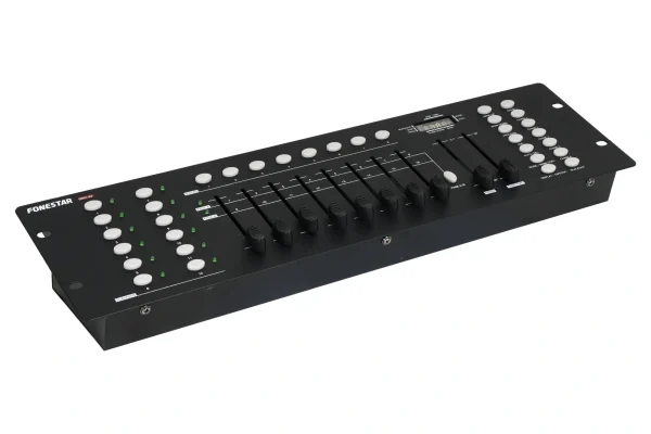 Fonestar DMX-83 DMX-512 vezérlő, 6 program/184 mentett kép, 23 memória bank (8 kép/bank)