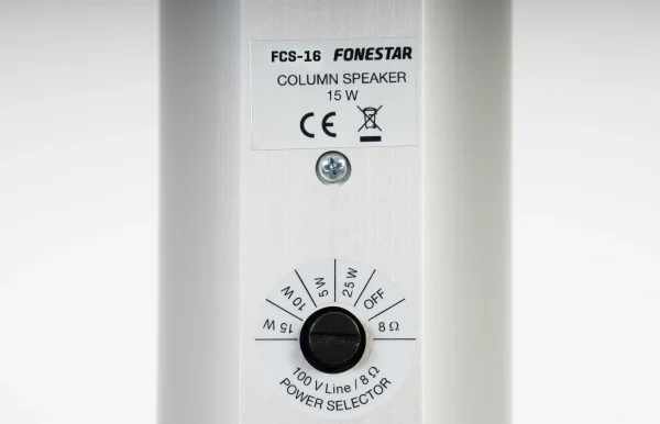 Fonestar FCS-16 beltéri oszlopsugárzó, 15W (8 Ohm, vagy 100V), 6x2", szürke aluminium