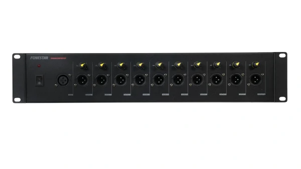 Fonestar FDT-110F 1 mono bemenet, 10 mono kimenet Audio jelosztó, 19" 1U.