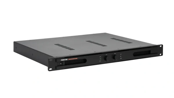 Fonestar FSD-2500E, 2-csatornás D-osztályú végfok, 2x400W/100V, 1U, opcionális Dante