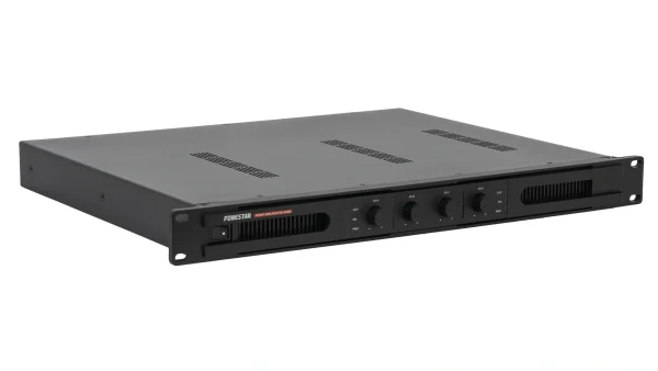 Fonestar FSD-4500E, 4-csatornás D-osztályú végfok, 4x400W/100V, 1U, opcionális Dante