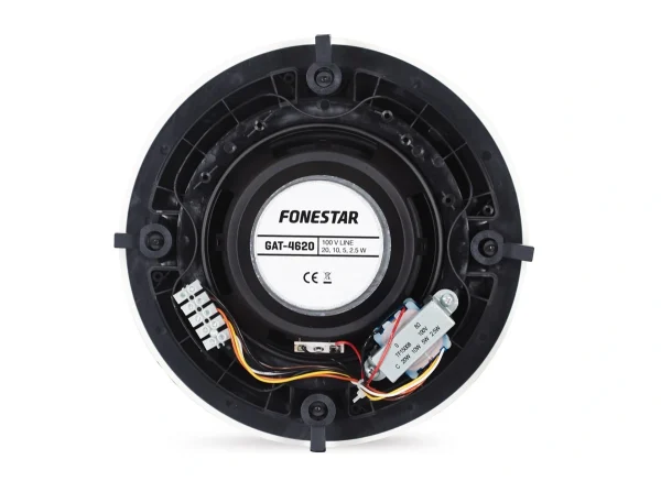 Fonestar GAT-4620 telirácsos mennyezeti hangsugárzó, 20W (8 Ohm, vagy 100V), 6, 5" koax, RAL9010 fehér
