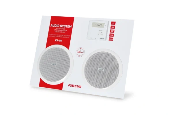 Fonestar KS-06 WA66R fali erősítő beépített médialejátszóval, 2x10W, 1 pár mennyezeti hangsugárzó