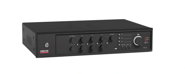 MAX-240Z, Integrált D-osztályú erősítő SMPS kapcsolóüzemű tápegységgel. 1x AMP bemenet, 3x prioritásos mikrofon bemenet. 100V vagy 8 Ohm kimenet. Fonestar MAX-240Z, Integrált D-osztályú erősítő SMPS kapcsolóüzemű tápegységgel. 1x AMP bemenet, 3x prioritásos mikrofon bemenet. 100V vagy 8 Ohm kimenet.