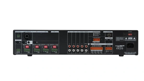 MAX-240Z, Integrált D-osztályú erősítő SMPS kapcsolóüzemű tápegységgel. 1x AMP bemenet, 3x prioritásos mikrofon bemenet. 100V vagy 8 Ohm kimenet. Fonestar MAX-240Z, Integrált D-osztályú erősítő SMPS kapcsolóüzemű tápegységgel. 1x AMP bemenet, 3x prioritásos mikrofon bemenet. 100V vagy 8 Ohm kimenet.