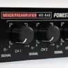 Fonestar MIX-848 1U races keverő, 6 mikrofon/vonal bemenet, 3 sztereó aux