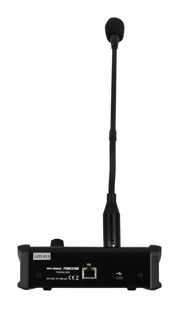 Fonestar MPX-400MIC zóna bemondó mikrofon, beépített üzenet lejátszó, LCD kijelző