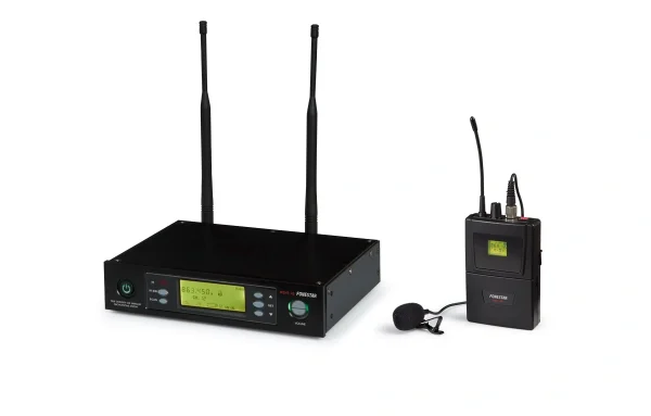 Fonestar MSH-883 vezeték nélküli mikrofon szett. Vevő, zsebadó, csíptetős mikrofon. 512-525MHz.