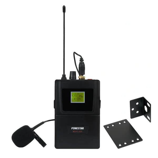 Fonestar MSH-883 vezeték nélküli mikrofon szett. Vevő, zsebadó, csíptetős mikrofon. 512-525MHz.