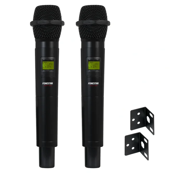 Fonestar MSH-895-512 dupl.vezeték nélküli mikr, szett. Vevő, 2x kéziadó, 512-525 Mhz