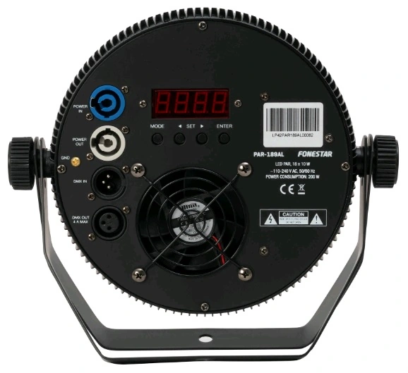 Fonestar PAR-189AL Extra-flat RGBW LED PAR spot lámpa. 18x 10W RGB LED