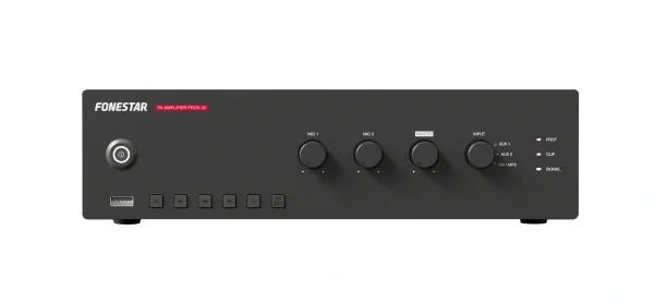 Fonestar PROX-30 integrált erősítő, 30W (4 Ohm v. 100V), USB/MP3/FM