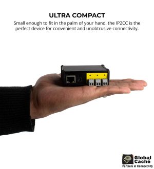 Global Caché-IP2CC, kontaktus zár hálózati adapter, kábeles, 5-16 V DC bemenet, Akár 8 hálózati kapcsolat egyszerre, Beépített webes felület.