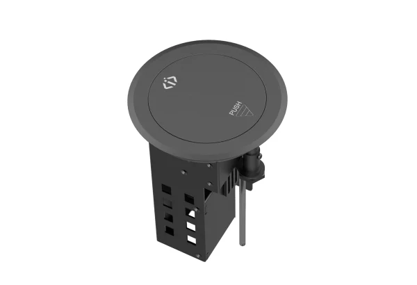Infobit iBox-TPC Zárható fedlapos asztali rendező, 1x 230V, 1x USB-A, 1x RJ-45, 1x HDMI