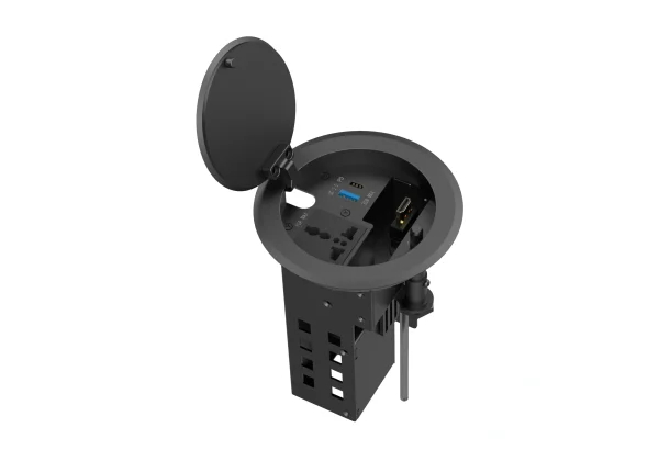 Infobit iBox-TPC Zárható fedlapos asztali rendező, 1x 230V, 1x USB-A, 1x RJ-45, 1x HDMI