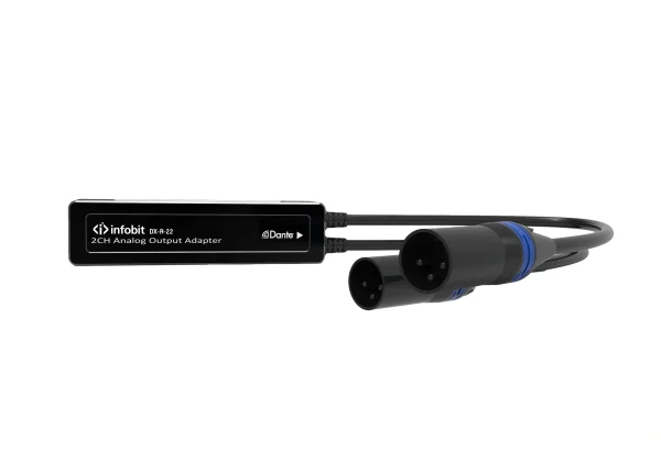 Infobit iTrans-DX-R-22 2-csatornás Dante audio kimeneti interfész (Rx), 2x XLR papa, PoE