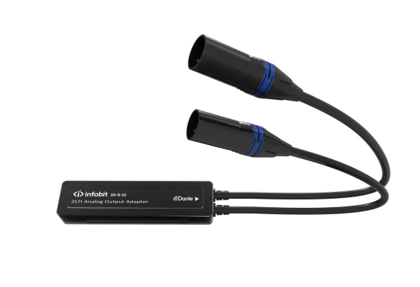 Infobit iTrans-DX-R-22 2-csatornás Dante audio kimeneti interfész (Rx), 2x XLR papa, PoE