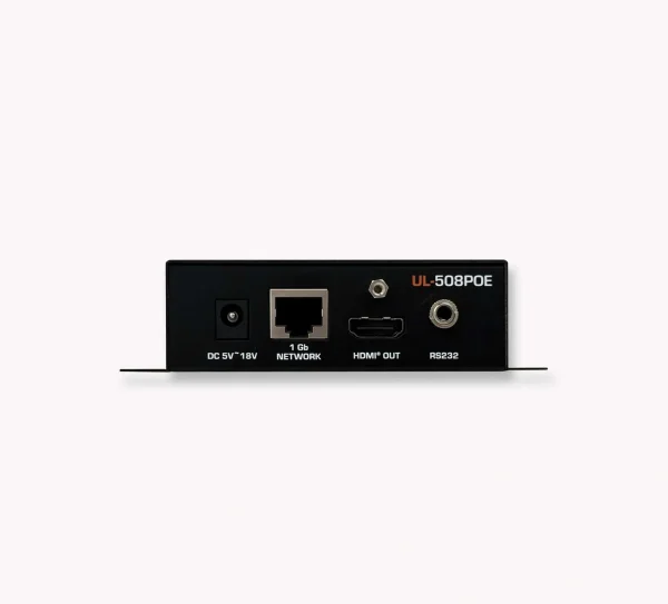 Just Add Power J+P-VBS-HDIP-508POE 3G Video over IP vevőegység, 4K kimeneti felbontás, beépített skálázó.