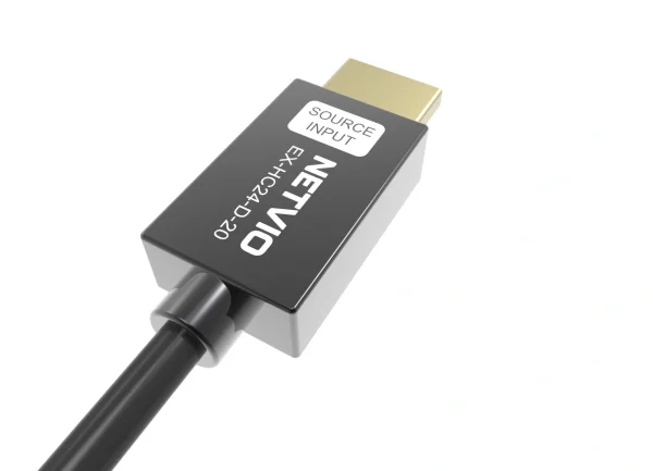 Netvio EX-HC24-D-20, 20m | Eltávolítható csatlakozós optikai HDMI kábel | tömörítetlen 18Gb 4K/60 HDR, LSZH, ARC, CEC támogatás.