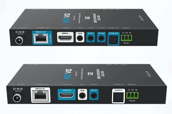 Netvio EX-HT2-403-10, 40m 4K60 HDR | 70m 1080p | HDBaseT 2.0 extender, ARC, 2-irányú IR infra vezérlés, RS-232 és 2-irányú PoC.