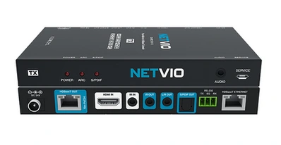 Netvio EX-HT2-701-10, 70m 4K60 HDR | 100m 1080p | HDBaseT 2.0 extender, Ethernet, ARC, 2-irányú IR infra vezérlés, RS-232 és 2-irányú PoC.