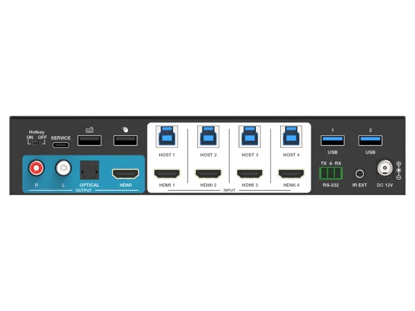 Netvio MV-H2-0401-10, 4x1 HDMI 4K60 HDR 10bit MultiView Processzor, USB3.1 Gen1 switch és KVM funkciók