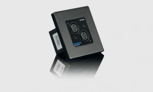 Newhank DCONXI 2-csatornás Dante audio fali bemeneti interfész (Tx), 2x XLR mama, PoE