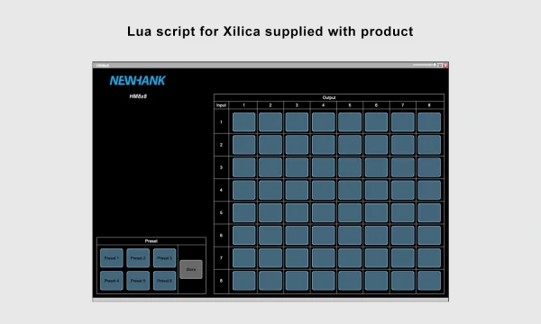 Newhank HM8x8 8x8-as HDMI2.0 mátrix siwtch, beépített audió mátrix funkcióval és Downscaling skálázóval