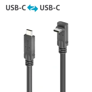 PureLink PI6610-050, Prémium USB-C - 90°-os USB-C (fel/le) passzív kábel E-markerrel, 0, 50m