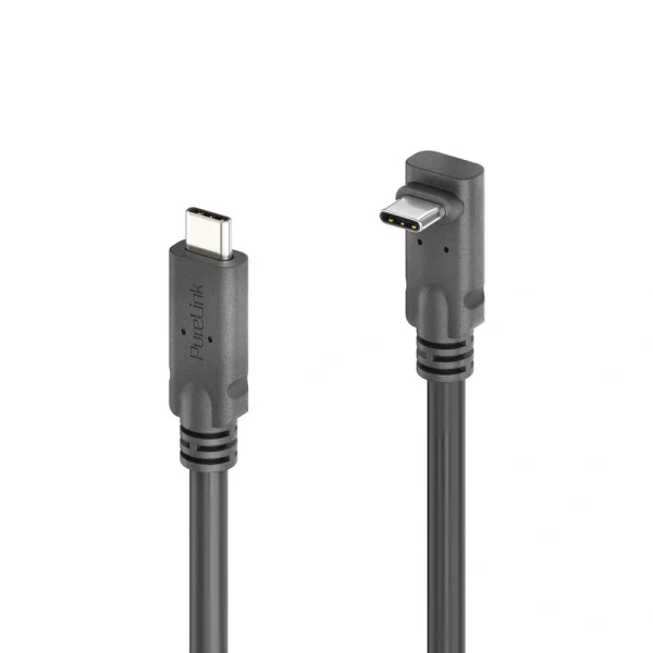 PureLink PI6610-050, Prémium USB-C - 90°-os USB-C (fel/le) passzív kábel E-markerrel, 0, 50m