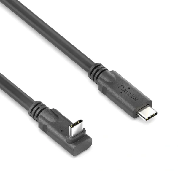 PureLink PI6610-050, Prémium USB-C - 90°-os USB-C (fel/le) passzív kábel E-markerrel, 0, 50m
