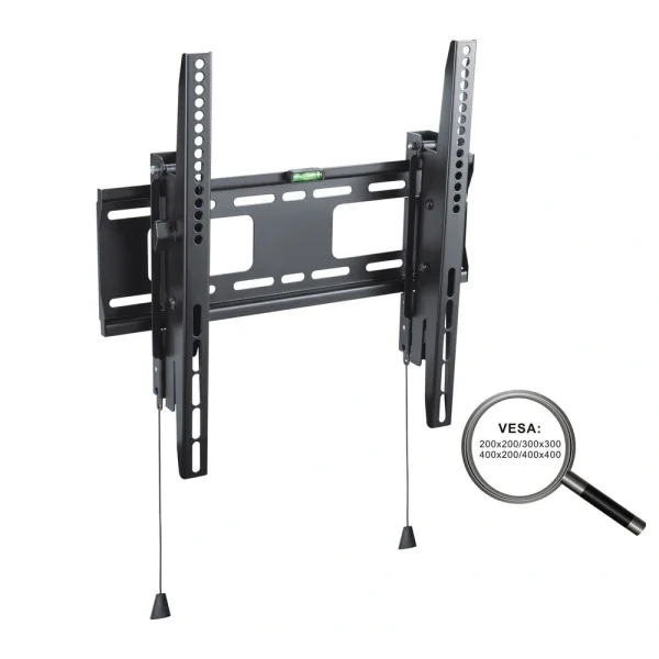 PureMounts PM-BTL400 lopásgátlós dönthető fali TV állvány állítható karral - VESA 400x400, fekete