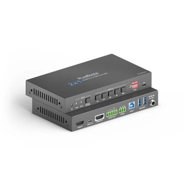 PT-PSW-21C 2×1 telekonferencia switcher USB-C és HDMI bemenet, HDMI kimenet, 4K (60Hz 4:4:4), USB-C töltő PureTools PT-PSW-21C 2x1 telekonferencia switcher USB-C és HDMI bemenet, HDMI kimenet, 4K (60Hz 4:4:4), USB-C töltő