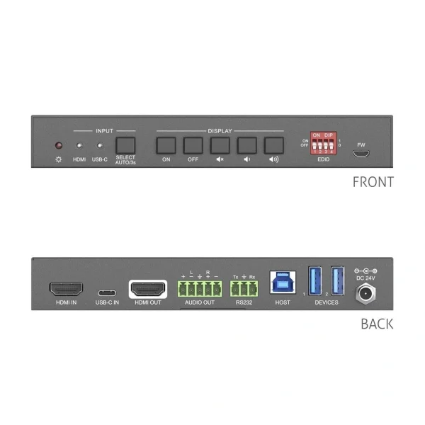 PT-PSW-21C 2×1 telekonferencia switcher USB-C és HDMI bemenet, HDMI kimenet, 4K (60Hz 4:4:4), USB-C töltő PureTools PT-PSW-21C 2x1 telekonferencia switcher USB-C és HDMI bemenet, HDMI kimenet, 4K (60Hz 4:4:4), USB-C töltő