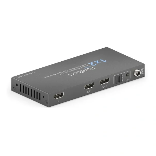 PureTools PT-SP-HD12-48G HDMI Splitter 1x2, 4K (60Hz 4:4:4), Down-Scaling, EDID Management