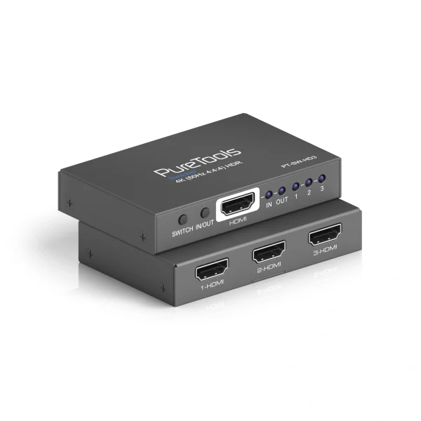 PureTools PT-SW-HD3 HDMI Switcher 3x1, 4K (60Hz 4:4:4) + HDR