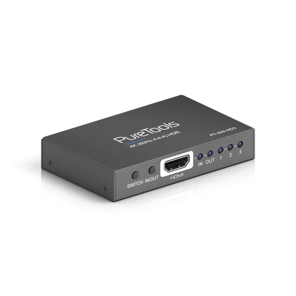 PureTools PT-SW-HD3 HDMI Switcher 3x1, 4K (60Hz 4:4:4) + HDR